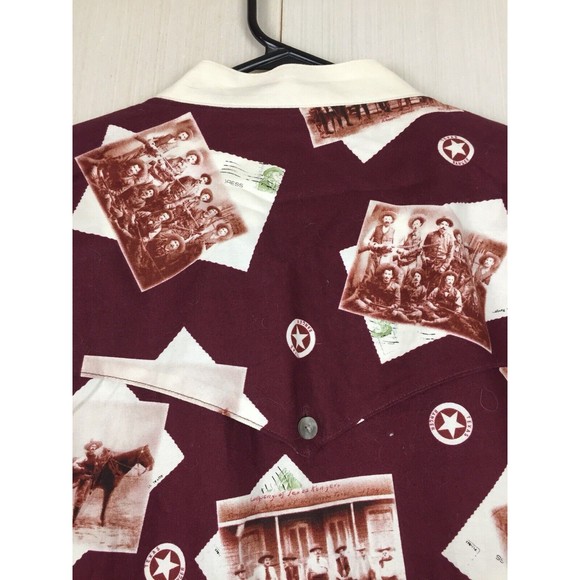 WRANGLER TEXAS RANGER Men's Multi-Colored Graphic Long Sleeve Western Shirt L/G - Picture 8 of 12